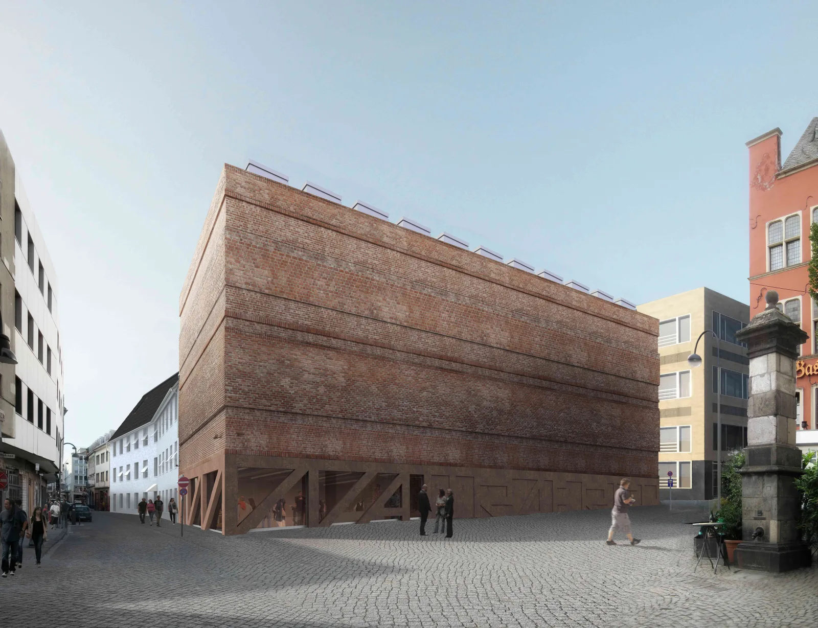 Architekturvisualisierung der Erweiterung des Wallraf-Richartz-Museums in der Kölner Altstadt